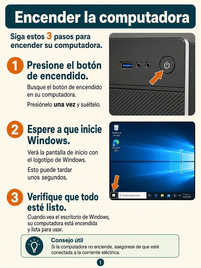 Página: encender la computadora